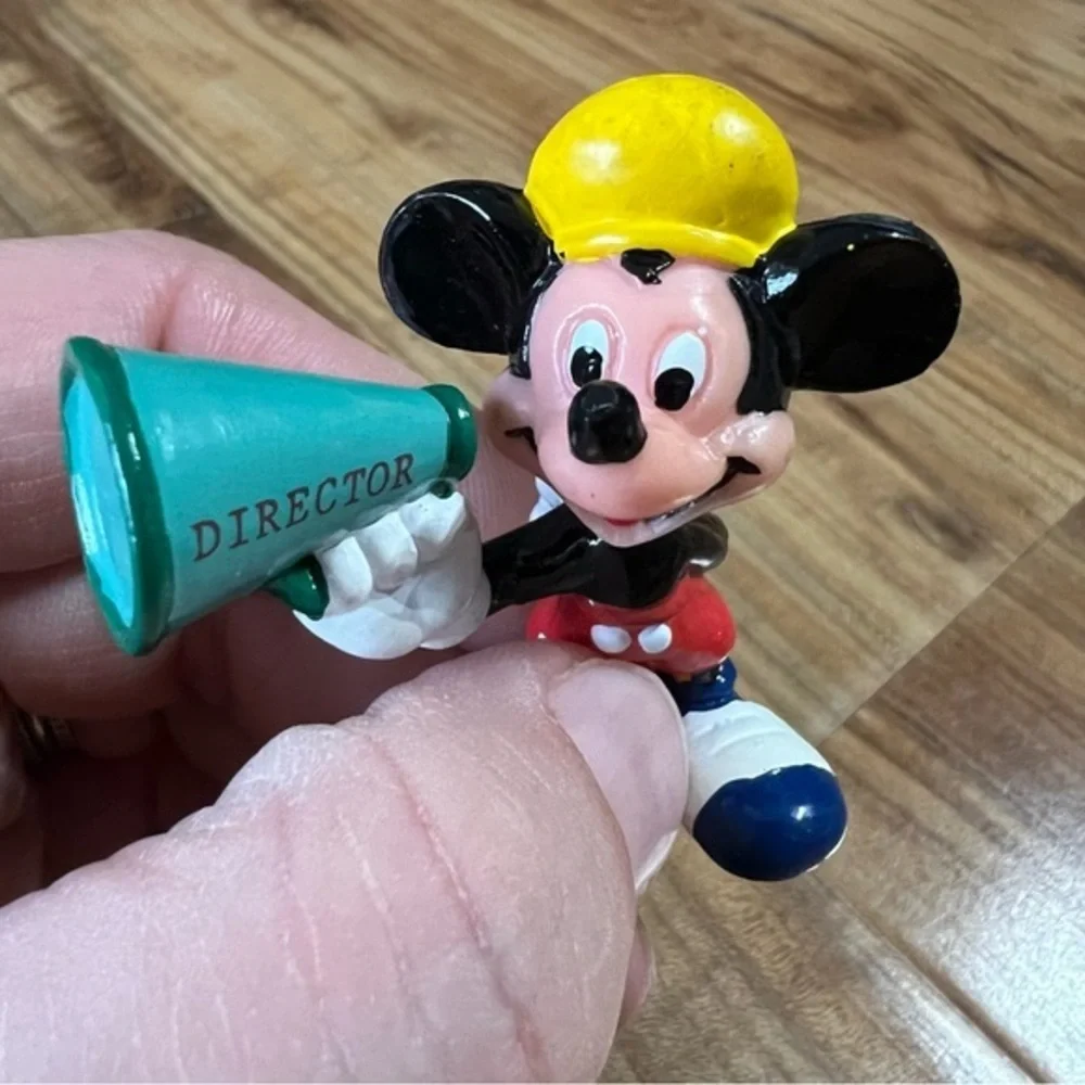 Vintage Mickey Mouse‎ Director Megaphone PVC Mini Figure Disney Cake Topper 2”